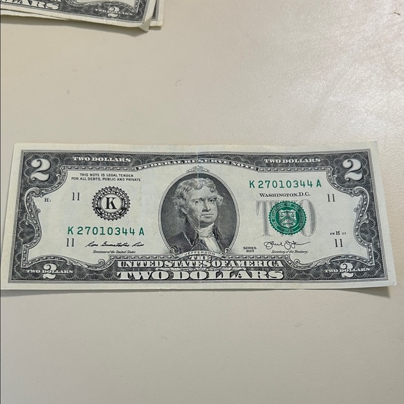 Other - US Two Dollar Bill - Green and Gray